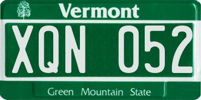 VT license plate XQN052