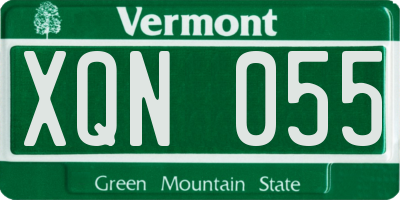 VT license plate XQN055