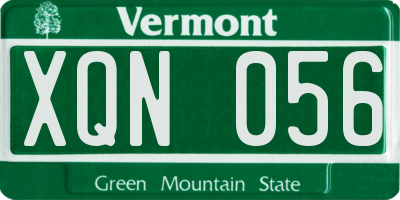 VT license plate XQN056