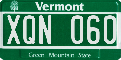 VT license plate XQN060
