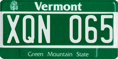VT license plate XQN065