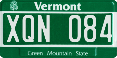 VT license plate XQN084