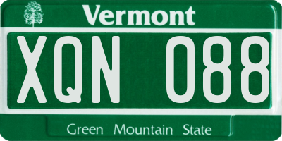 VT license plate XQN088