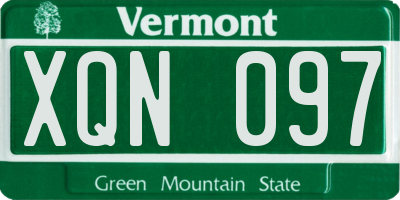 VT license plate XQN097