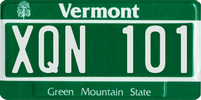 VT license plate XQN101