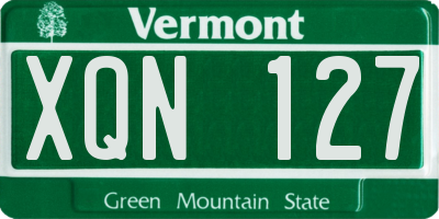 VT license plate XQN127