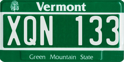 VT license plate XQN133