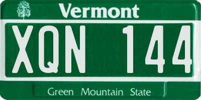 VT license plate XQN144