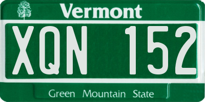 VT license plate XQN152