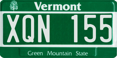 VT license plate XQN155