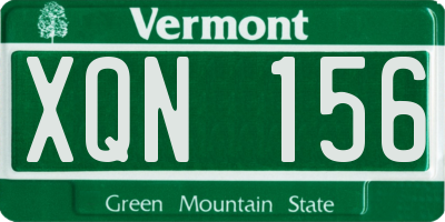 VT license plate XQN156