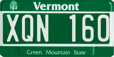 VT license plate XQN160
