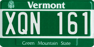 VT license plate XQN161