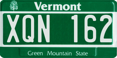 VT license plate XQN162