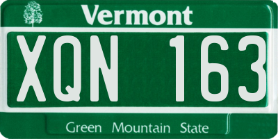 VT license plate XQN163