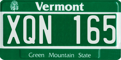 VT license plate XQN165