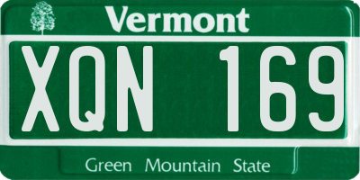 VT license plate XQN169