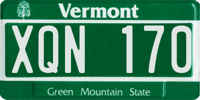 VT license plate XQN170