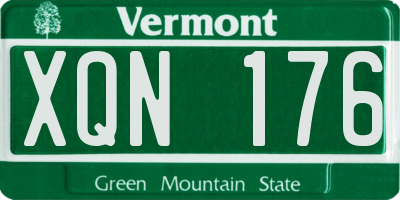 VT license plate XQN176