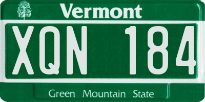 VT license plate XQN184