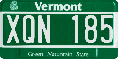 VT license plate XQN185