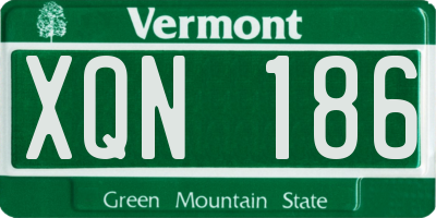 VT license plate XQN186