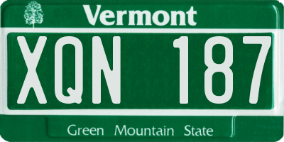 VT license plate XQN187