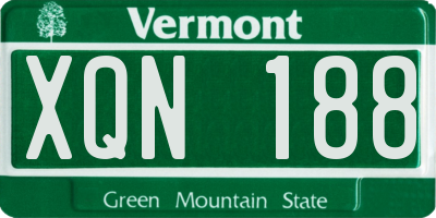 VT license plate XQN188