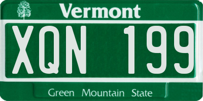VT license plate XQN199