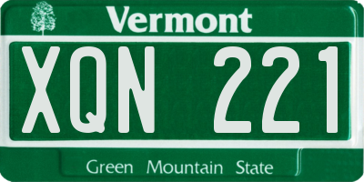 VT license plate XQN221