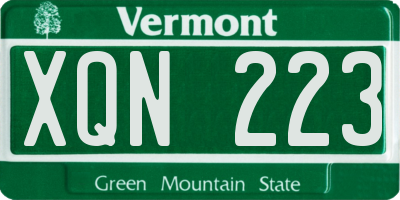 VT license plate XQN223