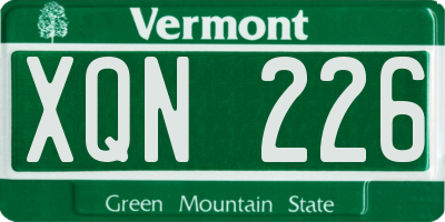VT license plate XQN226