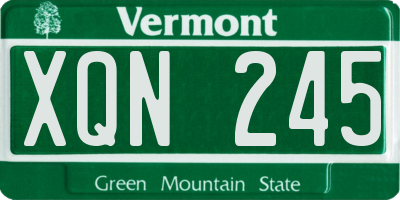 VT license plate XQN245