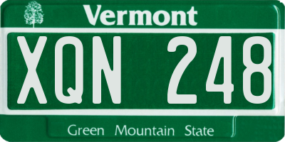 VT license plate XQN248