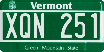 VT license plate XQN251