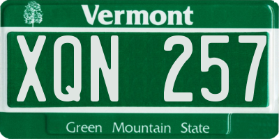 VT license plate XQN257