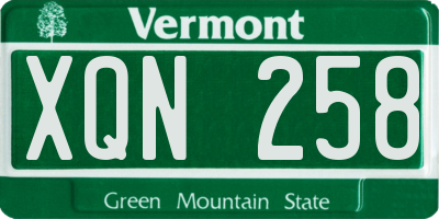VT license plate XQN258
