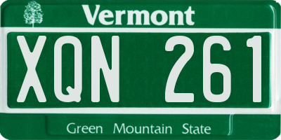 VT license plate XQN261