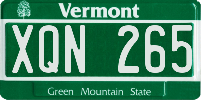 VT license plate XQN265