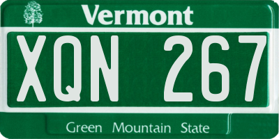 VT license plate XQN267