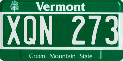 VT license plate XQN273