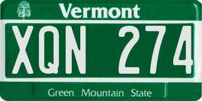 VT license plate XQN274