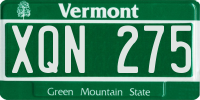 VT license plate XQN275