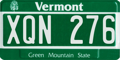 VT license plate XQN276
