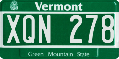 VT license plate XQN278