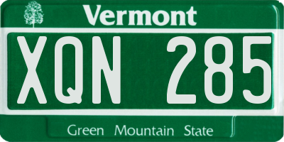 VT license plate XQN285