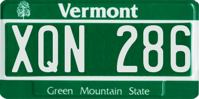 VT license plate XQN286