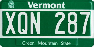 VT license plate XQN287