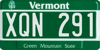 VT license plate XQN291