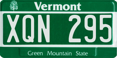 VT license plate XQN295